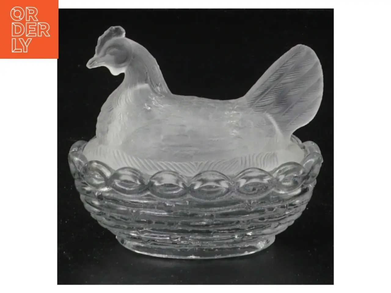 Billede 1 - Glasfugl med tilhørende skål (str. 9 x 6 x 8 cm)