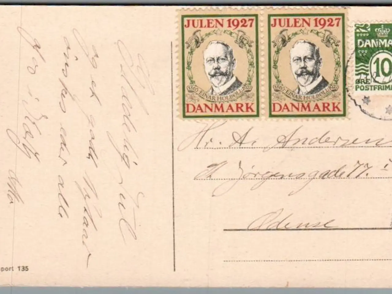Billede 1 - Julemærke 1927 på Postkort