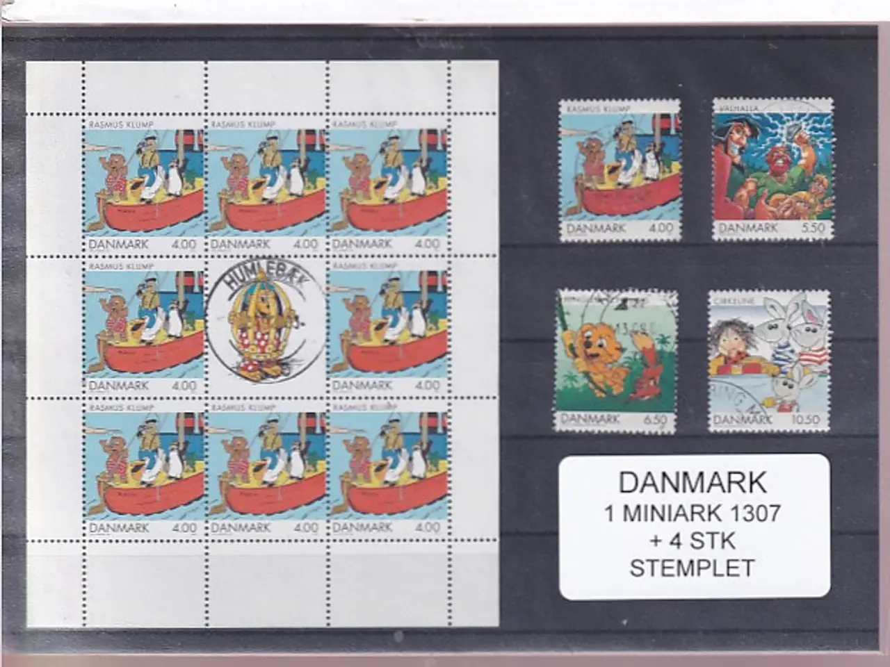Billede 1 - Danmark - Miniark 1307 + enkeltmærker - Stemplet
