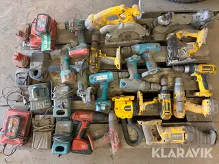 Lot - Assorteret håndværktøj DeWalt, Makita, Hilti, Metabo, Hitachi - 1 palle