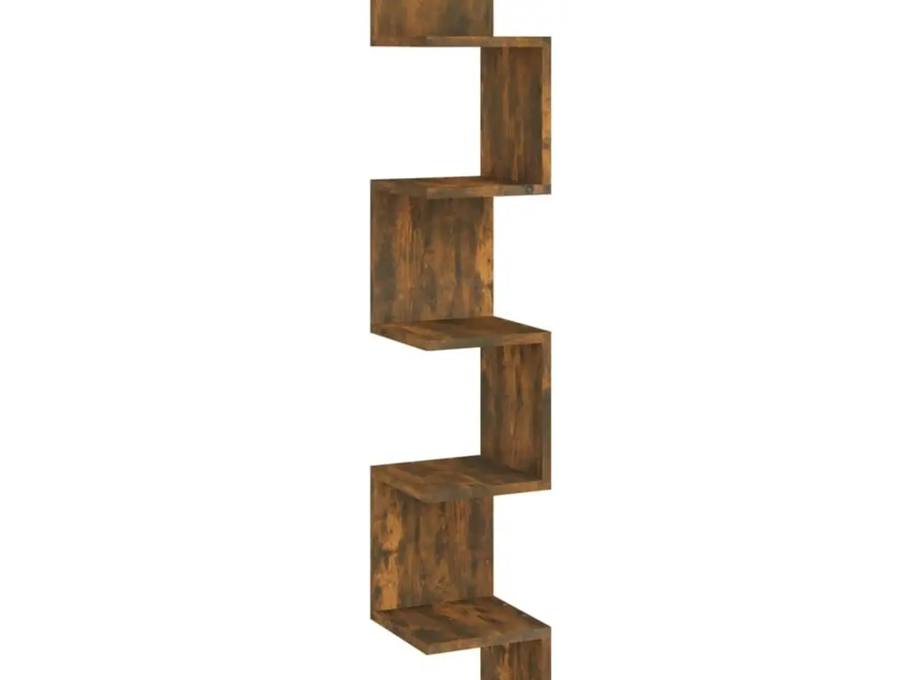 Billede 2 - Væghængt hjørnehylde 20×20×127,5 cm - konstrueret træ, røget eg