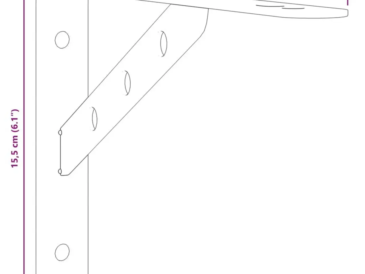 Billede 10 - Hyldebeslag 4 stk. 23,5 x 2,5 x 15,5 cm - sølvfarvet