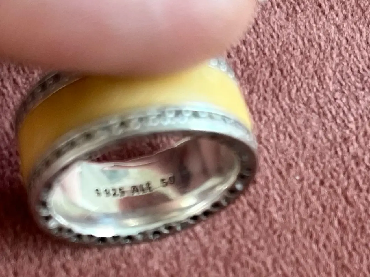 Billede 6 - Pandora ring i sølv med emalje og zirkonia sten