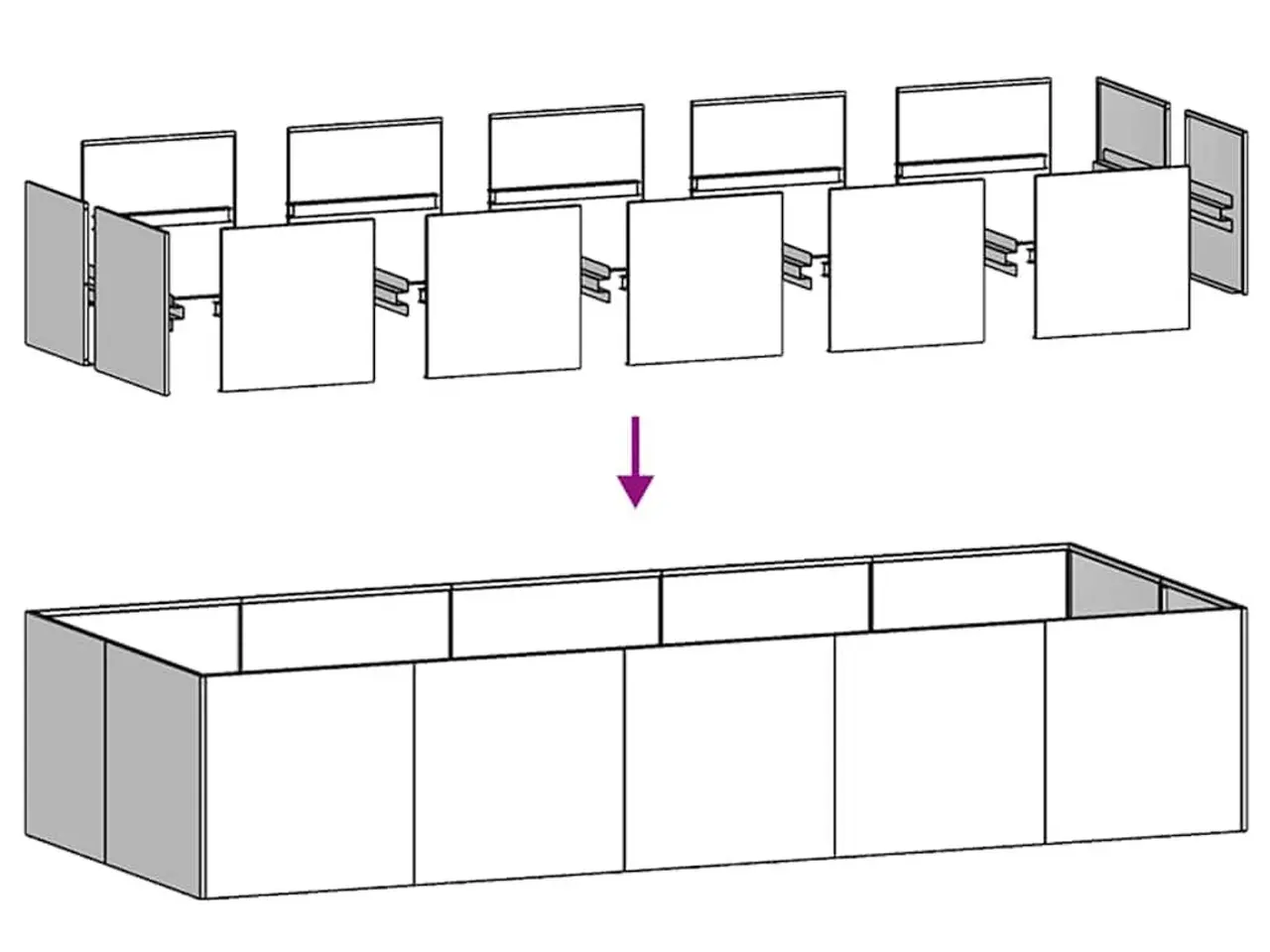 Billede 6 - Plantekasse 200x80x40 cm stål sort