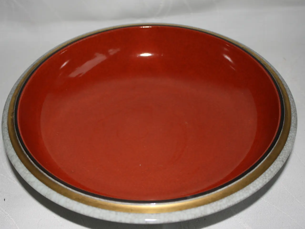 Billede 1 - Orange skål, craquelé, fra Royal Copenhagen