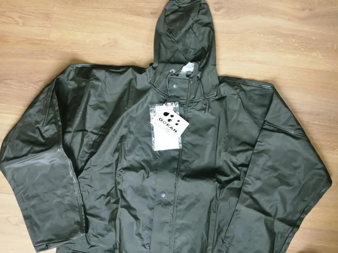 Billede 1 - NY Ocean Regnjakke, vandtæt PVC/Polyester Grøn, XL