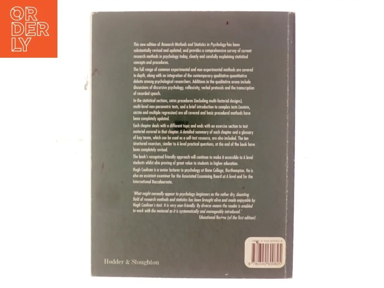 Billede 3 - Research methods and statistics in psychology af Hugh Coolican (Bog)