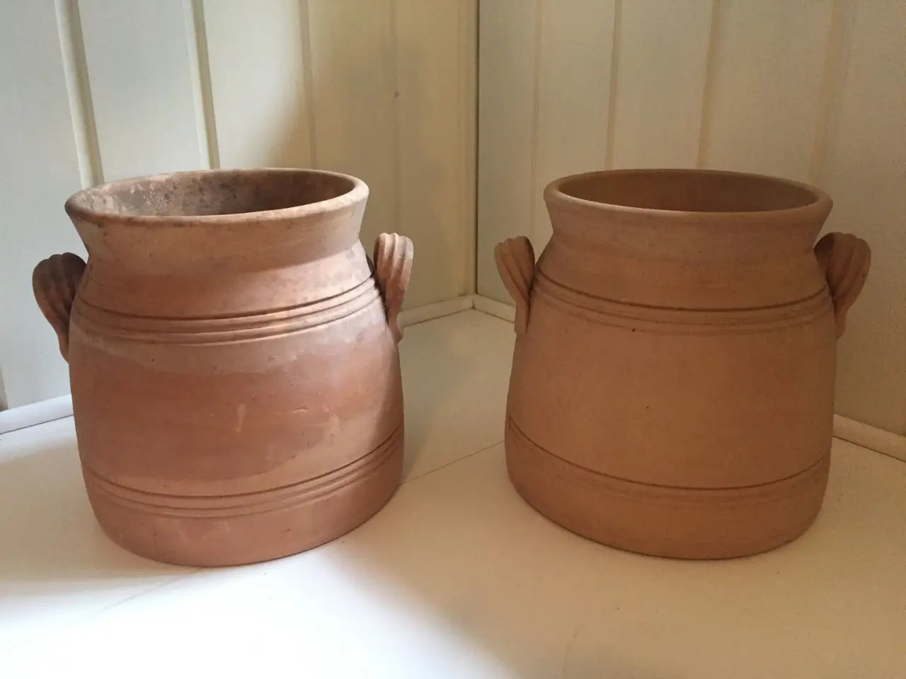 Billede 2 - 4 store flotte terracotta krukker, alle med ører