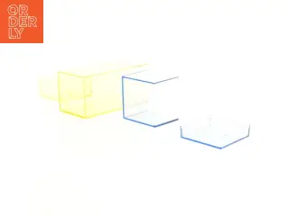 Transparente CD Cases i gul og blå (str. 6 x 6 cm og 16 x 6 cm)