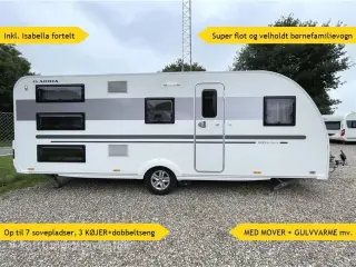 2020 - Adria Adora 593 UK TILBUD !! Fantastisk flot FAMILIEVOGN m/MOVER + ISABELLA fortelt, 7 sovepladser