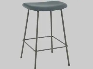 Muuto Fiber Barstol – Blå/Gråt Stel SH 67cm