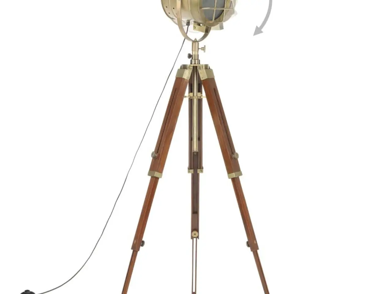 Billede 3 - Gulvlampe med trefod 165 cm massivt mangotræ