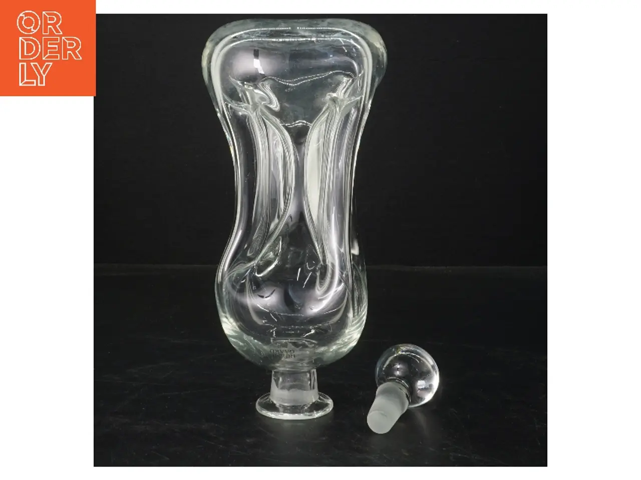 Billede 2 - Glas karaffel med prop fra Holmegaard (str. 22 cm)
