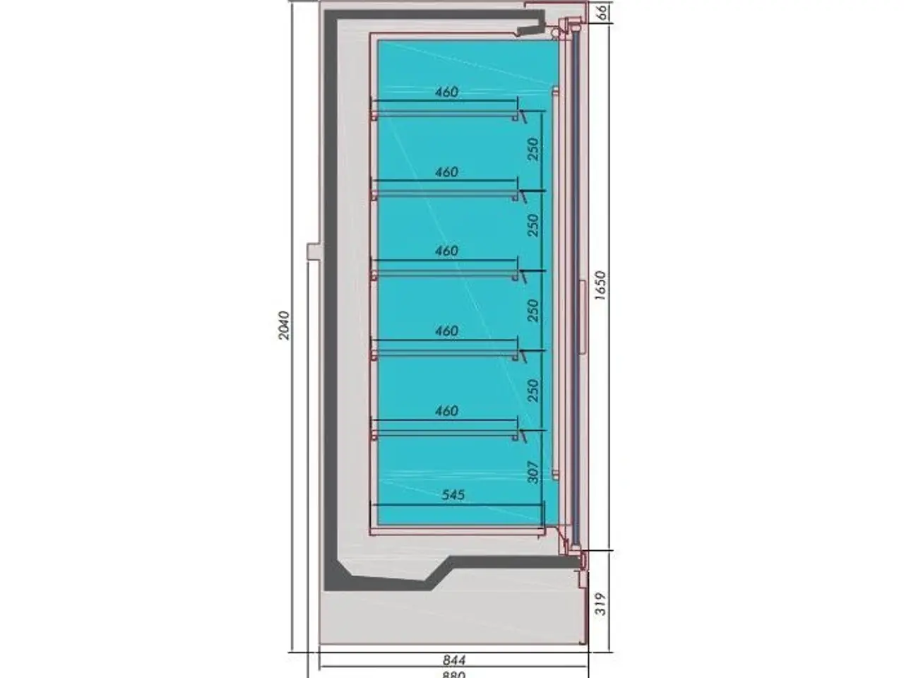 Billede 2 - Vægmonteret køleskab – sort – B2560 xD865 xH2000mm
