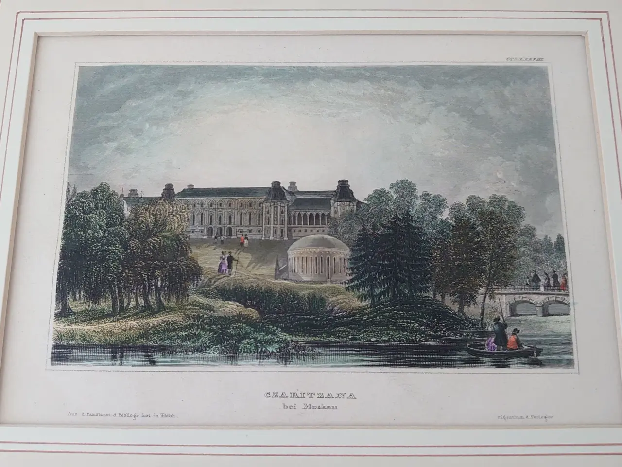 Billede 2 - 4 stk antikke kolorerede kobberstik fra 1833-1840.
