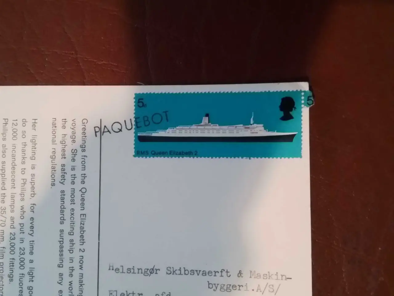 Billede 4 - Postkort, stemplet på Queen Elizabeth 2