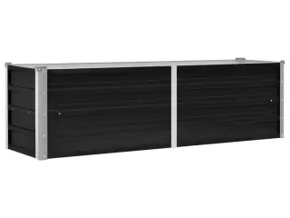 Hævet plantekasse 160x40x45 cm galvaniseret stål antracitgrå