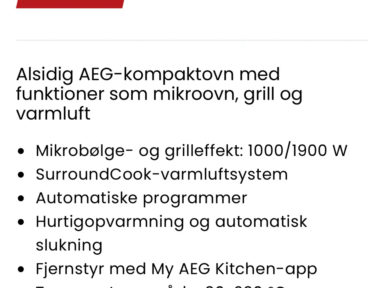 Billede 2 - AEG 8000-serien kompaktovn (HELT NY)