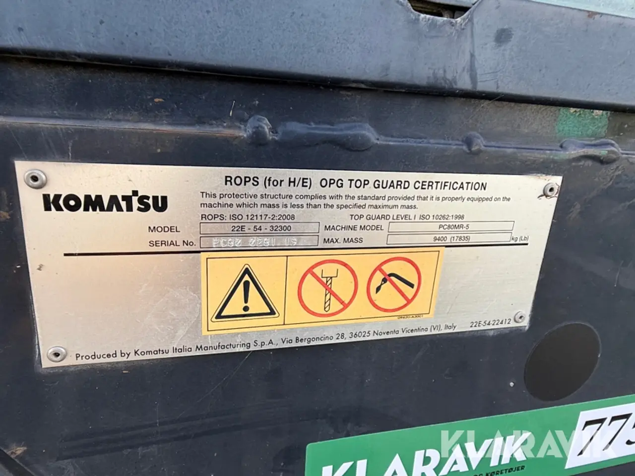 Billede 3 - Førerkabine til Gravmaskine Komatsu PC80MR-5