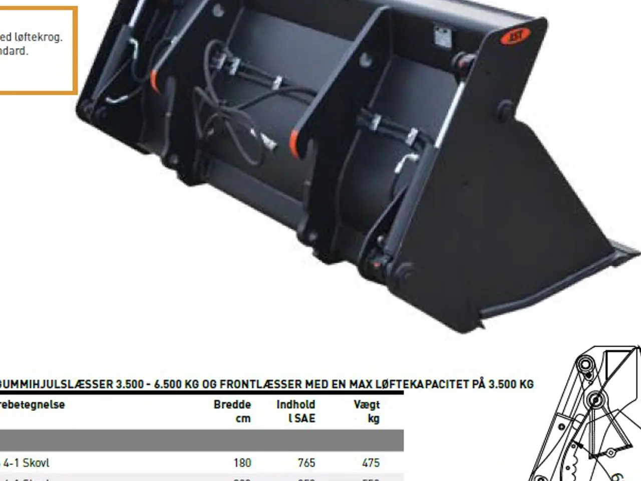 Billede 3 - JST MS 4-1 skovl 180-220 cm.