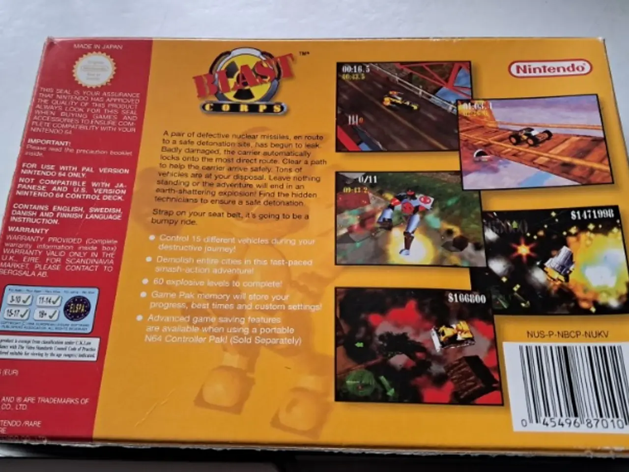 Billede 2 - NINTENDO 64 SPIL - BLAST CORPS, med tilbehør