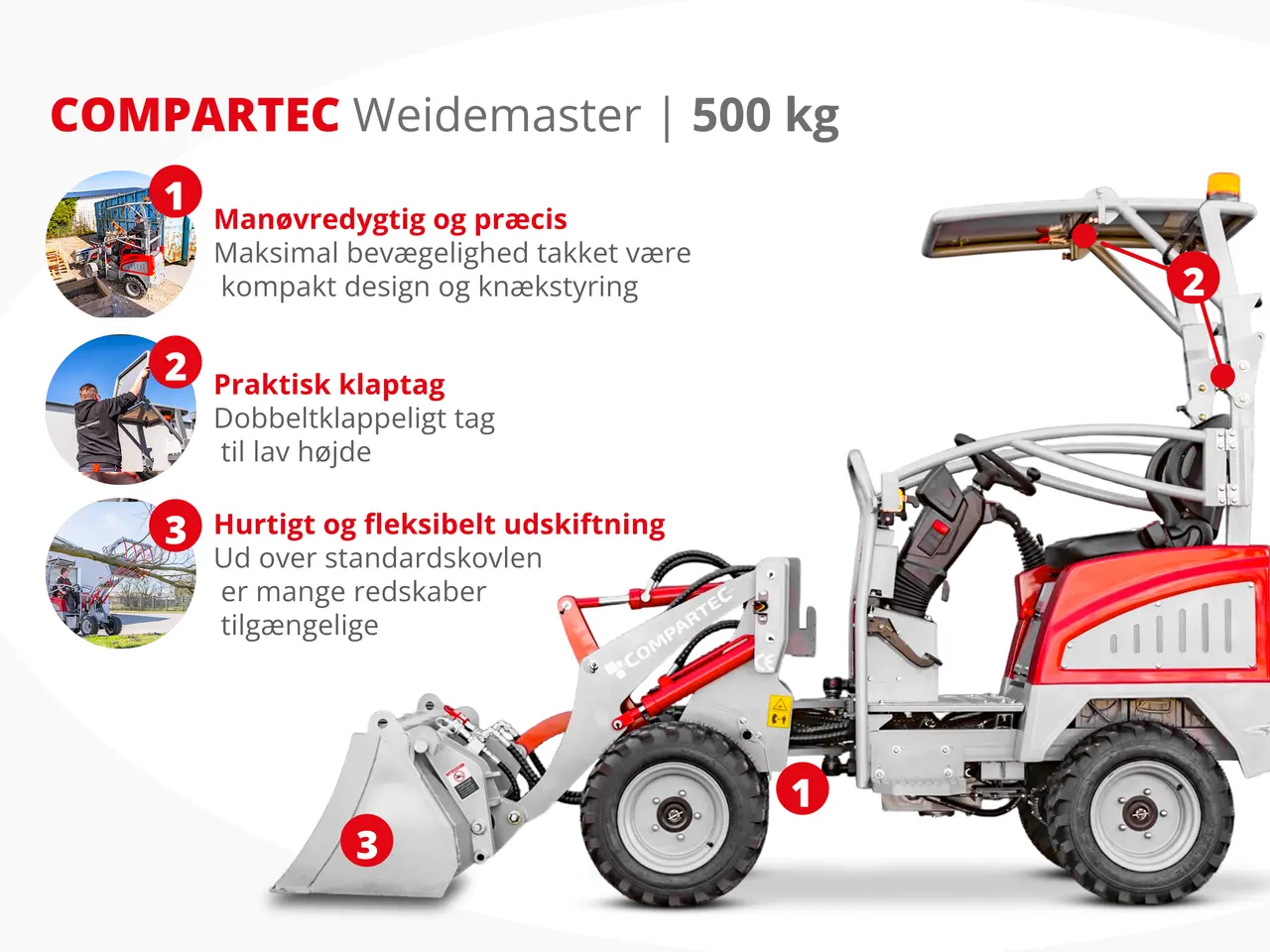 Billede 2 - Weidemaster elektrisk minilæsser - 500 kg