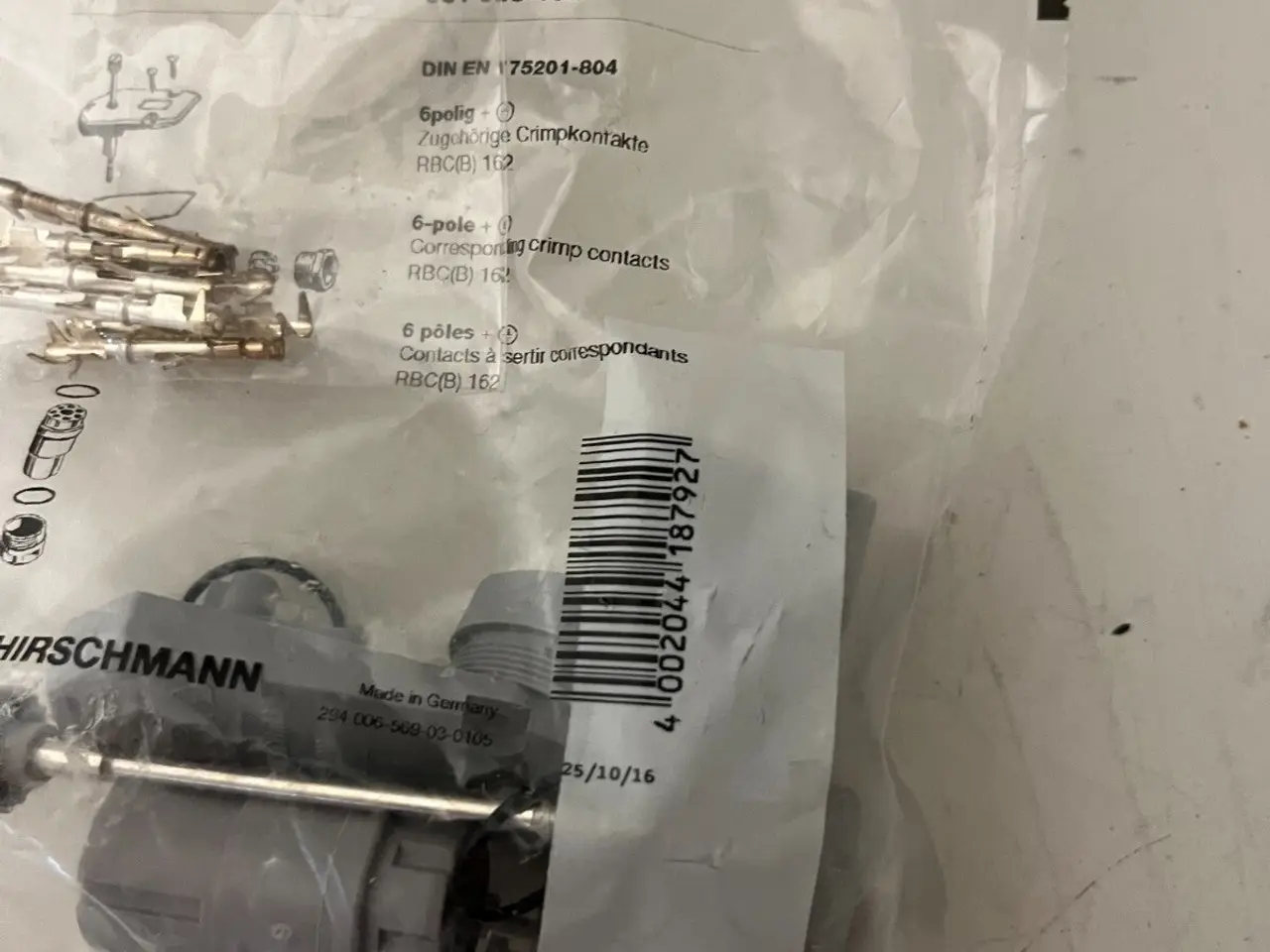 Billede 4 - Hirschmann N6RFFR kabel Socket 931553106 6-Pole