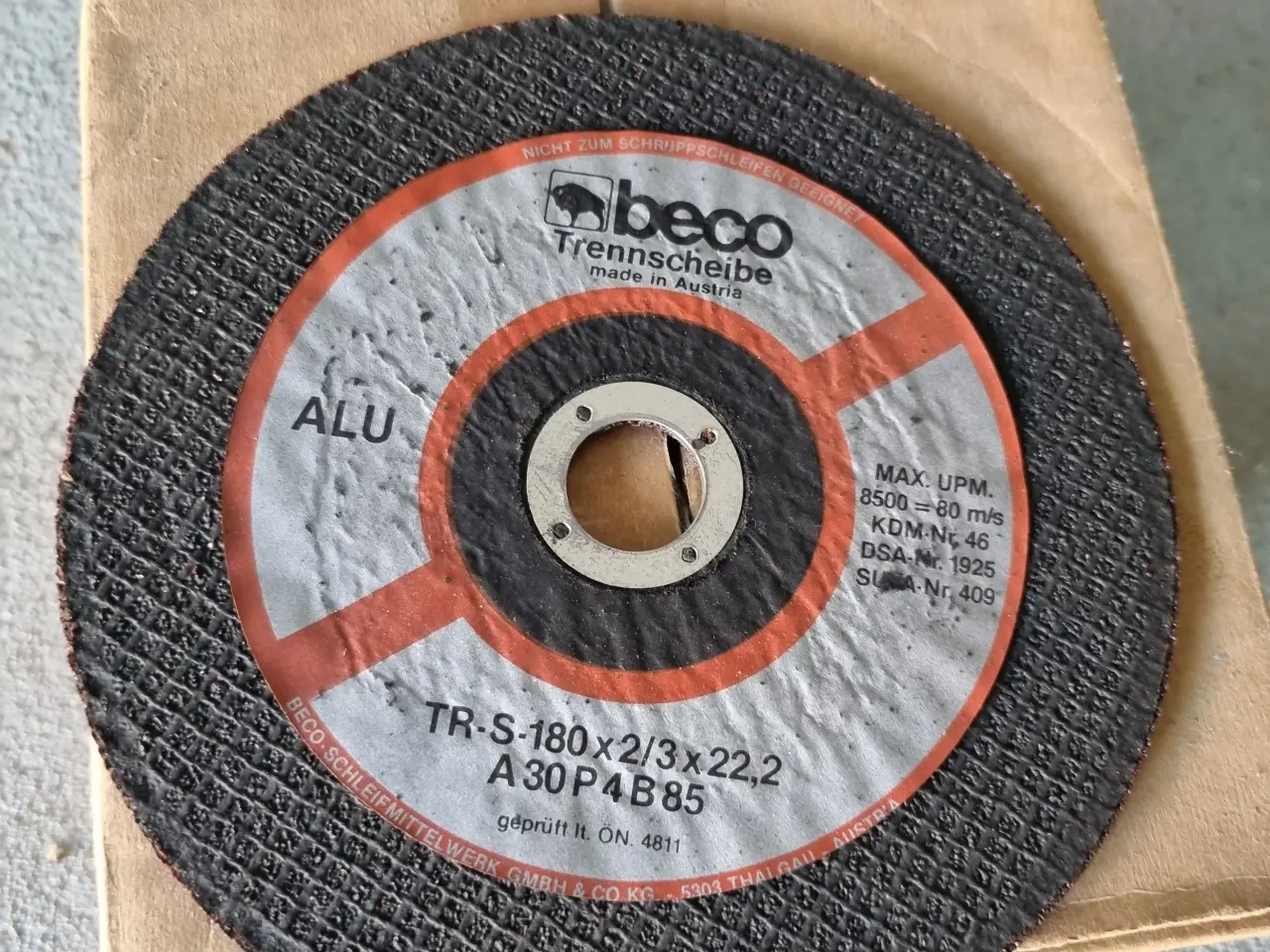 Billede 1 - Skæreskiver til aluminium Ø180 mm