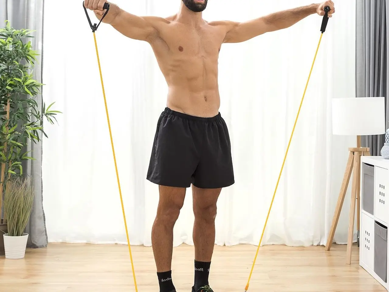 Billede 7 - Push-up bræt med modstandsbånd og øvelsesguide - Pulsher
