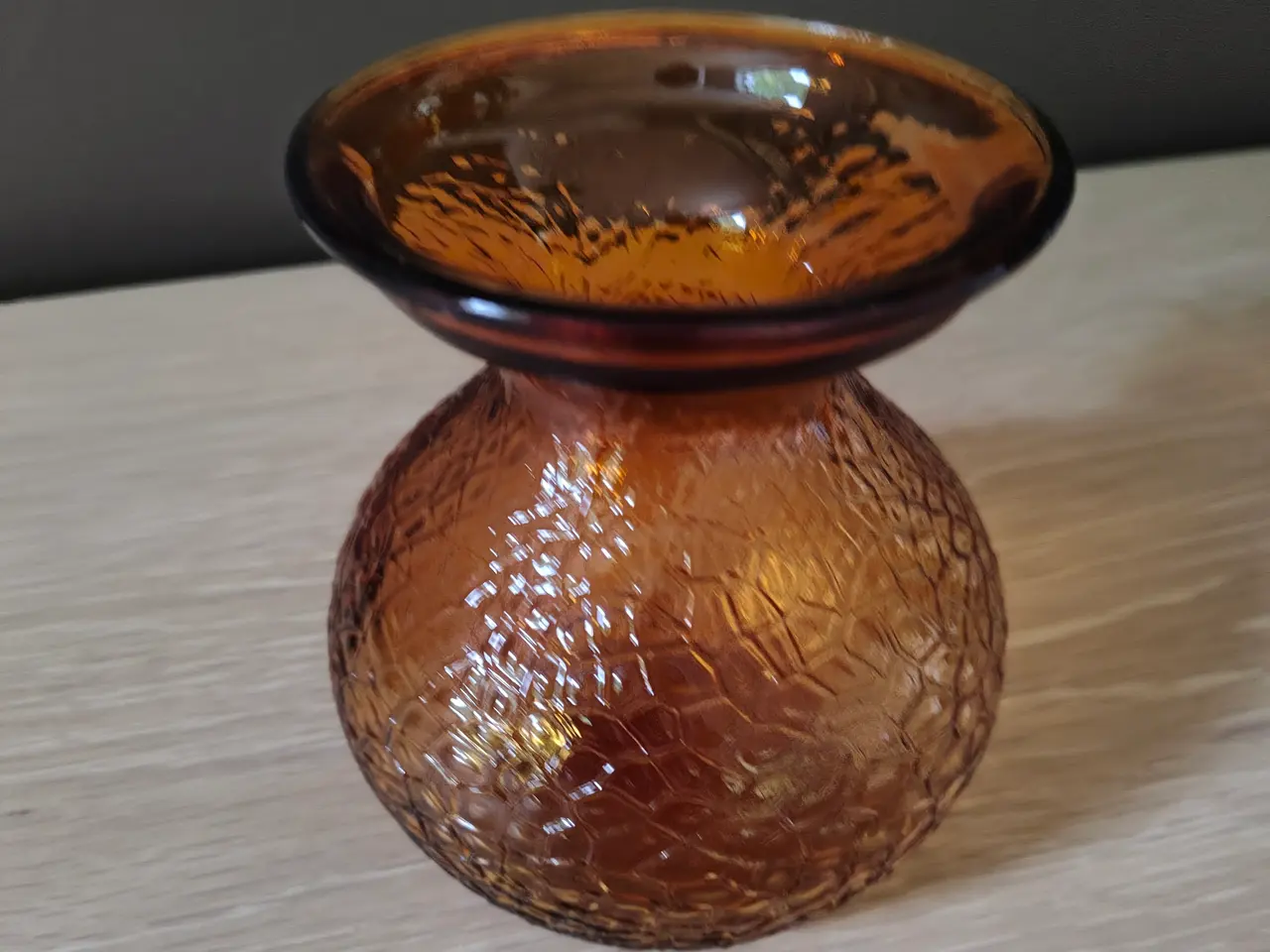 Billede 2 - Flot ravfarvet hyacintvase