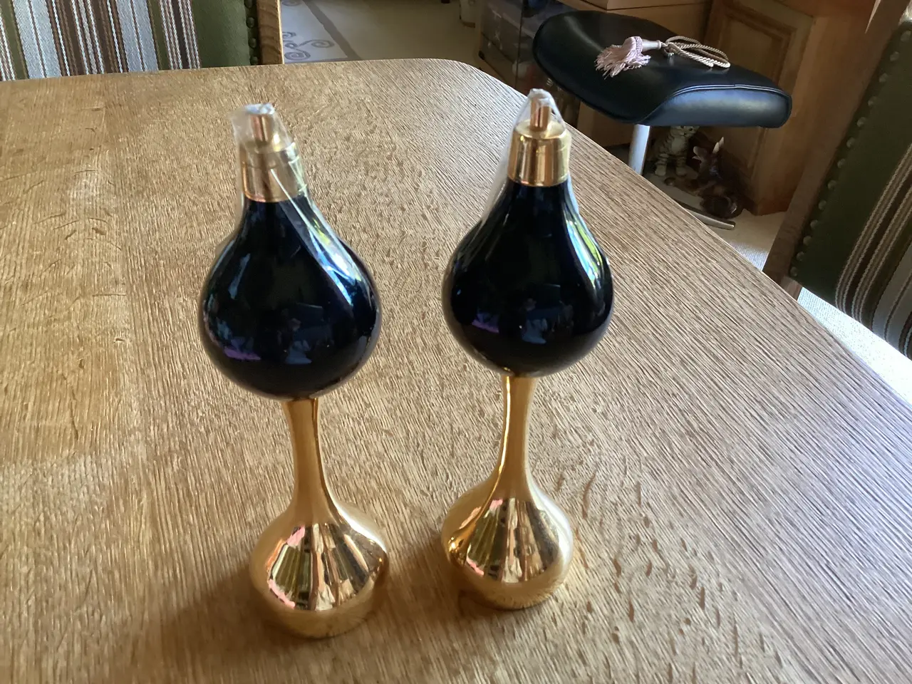 Billede 2 - Asmussen’s Olie stager m/ glas top 24 kt. Belagt