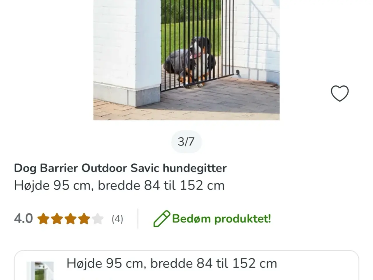 Billede 2 - Hundegitter til bred åbning (variabel)