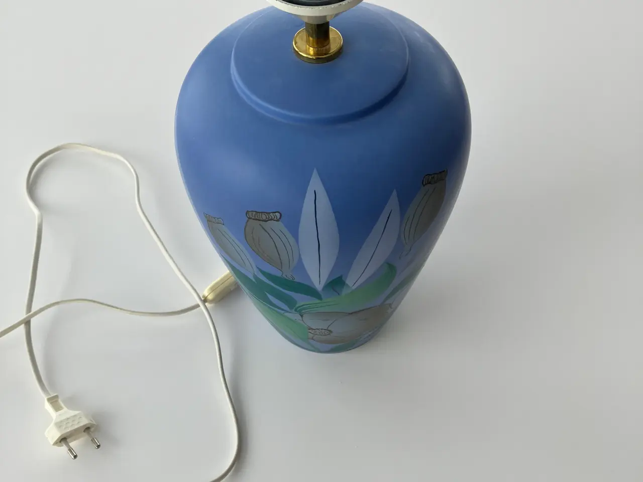 Billede 1 - Blå bordlampe med skærm