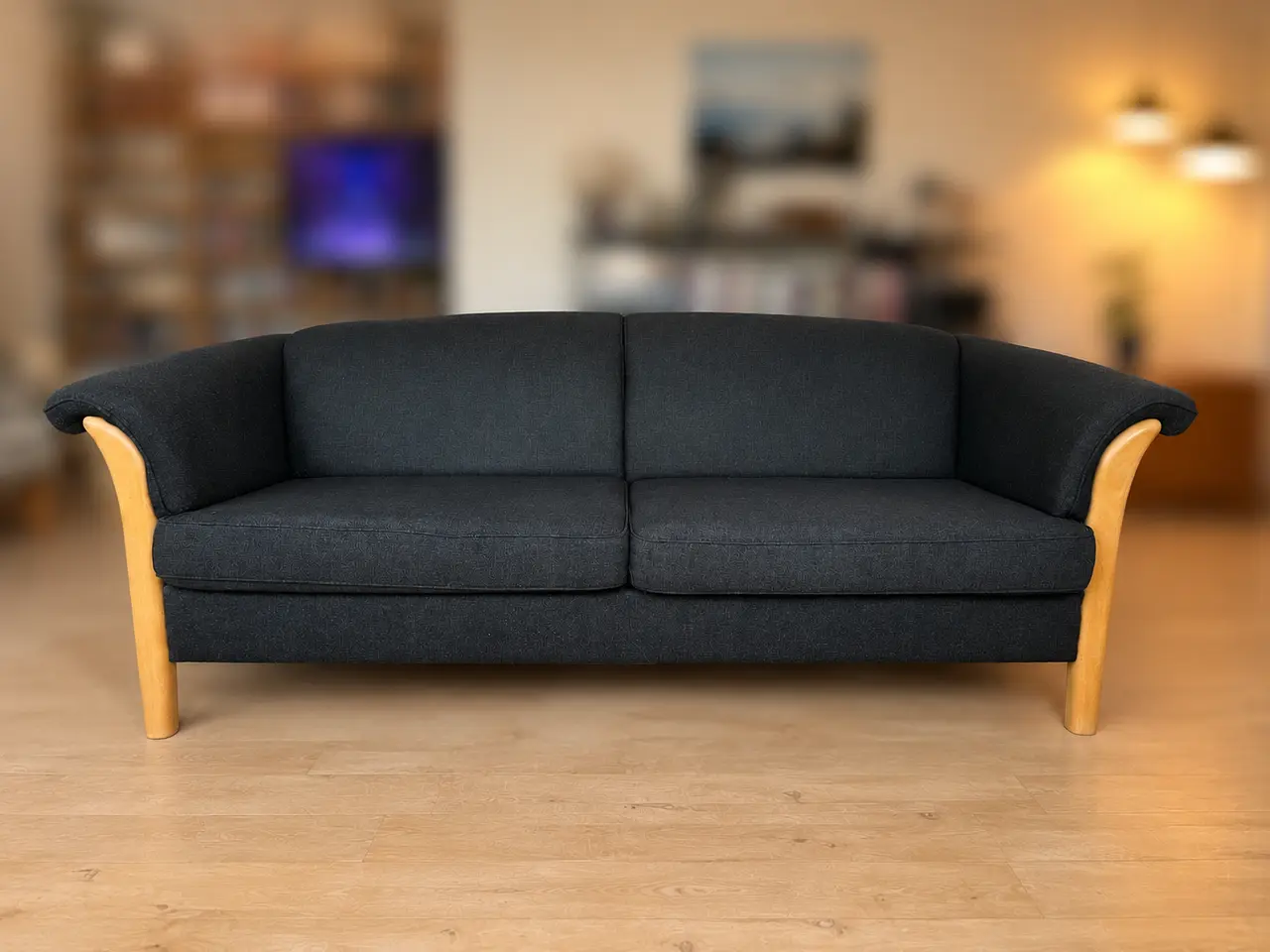 Billede 1 - Sofa med gråt uldstof