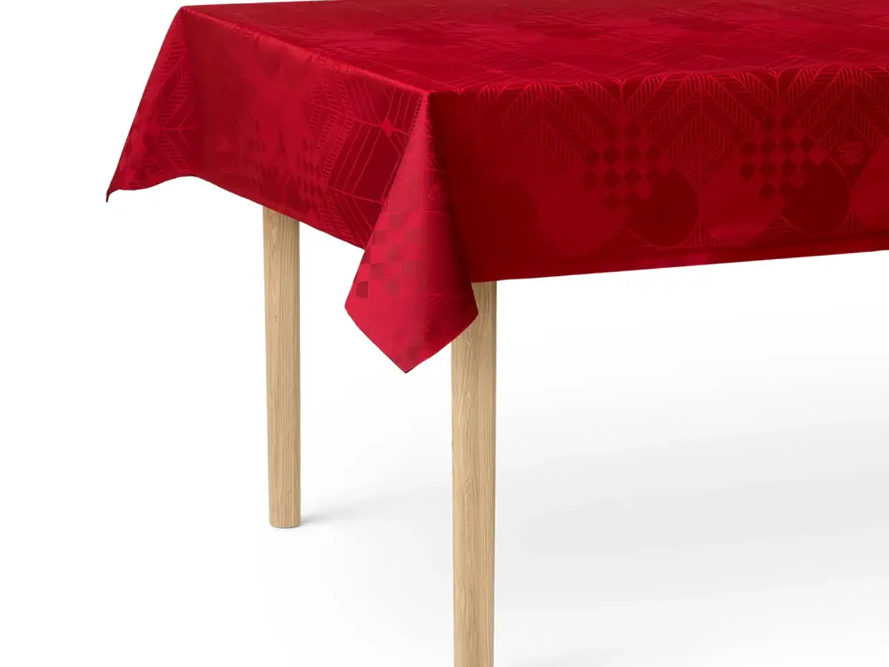 Billede 1 - Købes, rød juledug