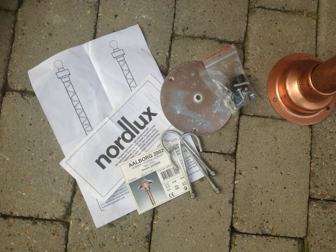 Billede 9 - Bedlampe Nordlux Ålborg 2002 Kobber