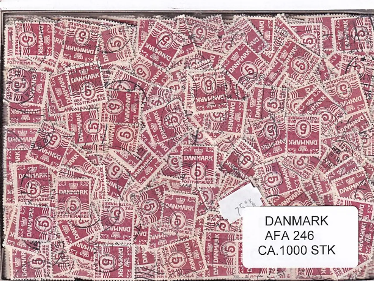 Billede 1 - Danmark 1000 stk Afa nr.246 Stemplet/ustemplet