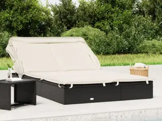 2-personers solseng foldbart tag 213x118x97 cm polyrattan sort