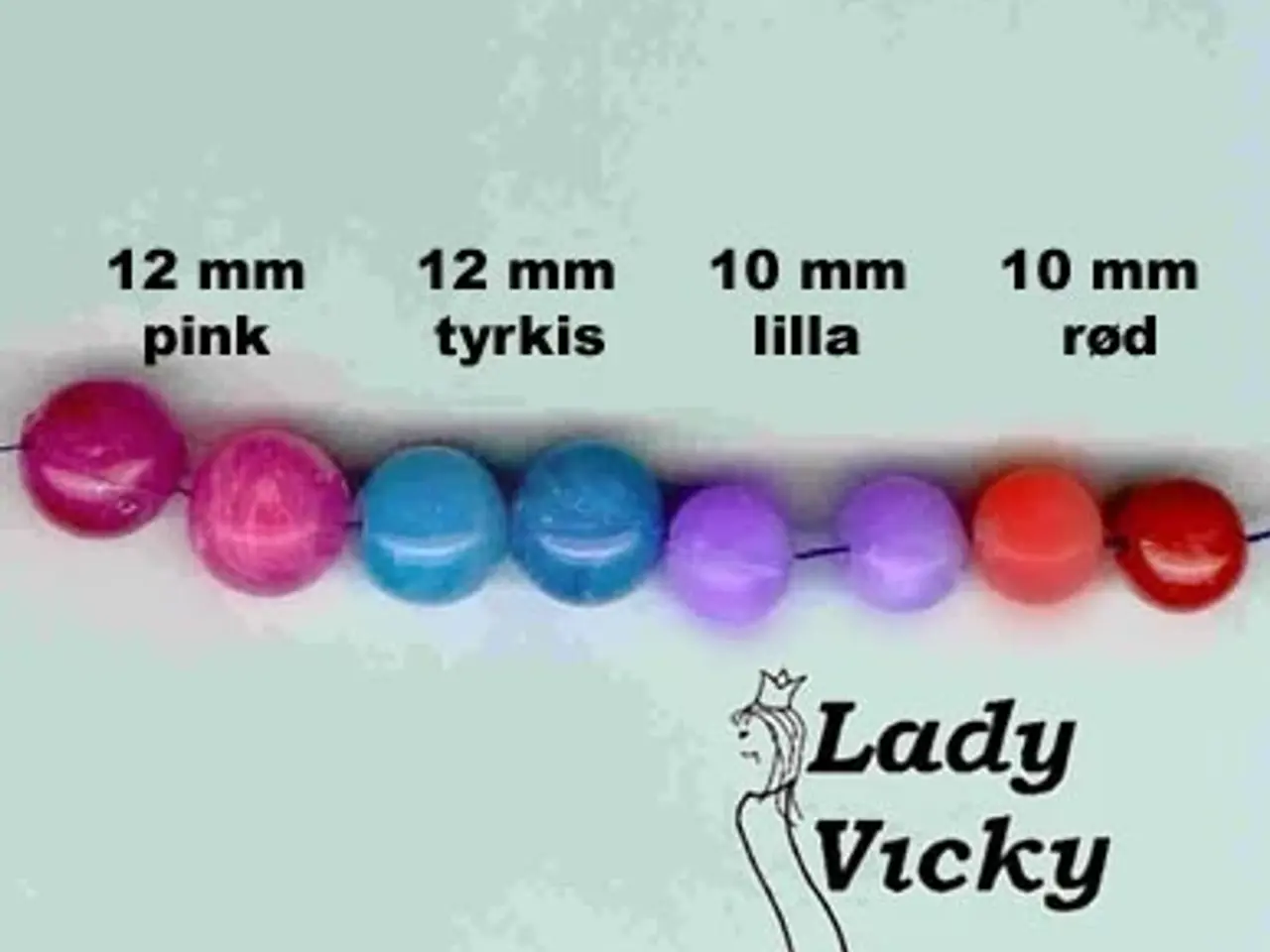 Billede 3 - Armbånd med marmorerede perler og metal romber