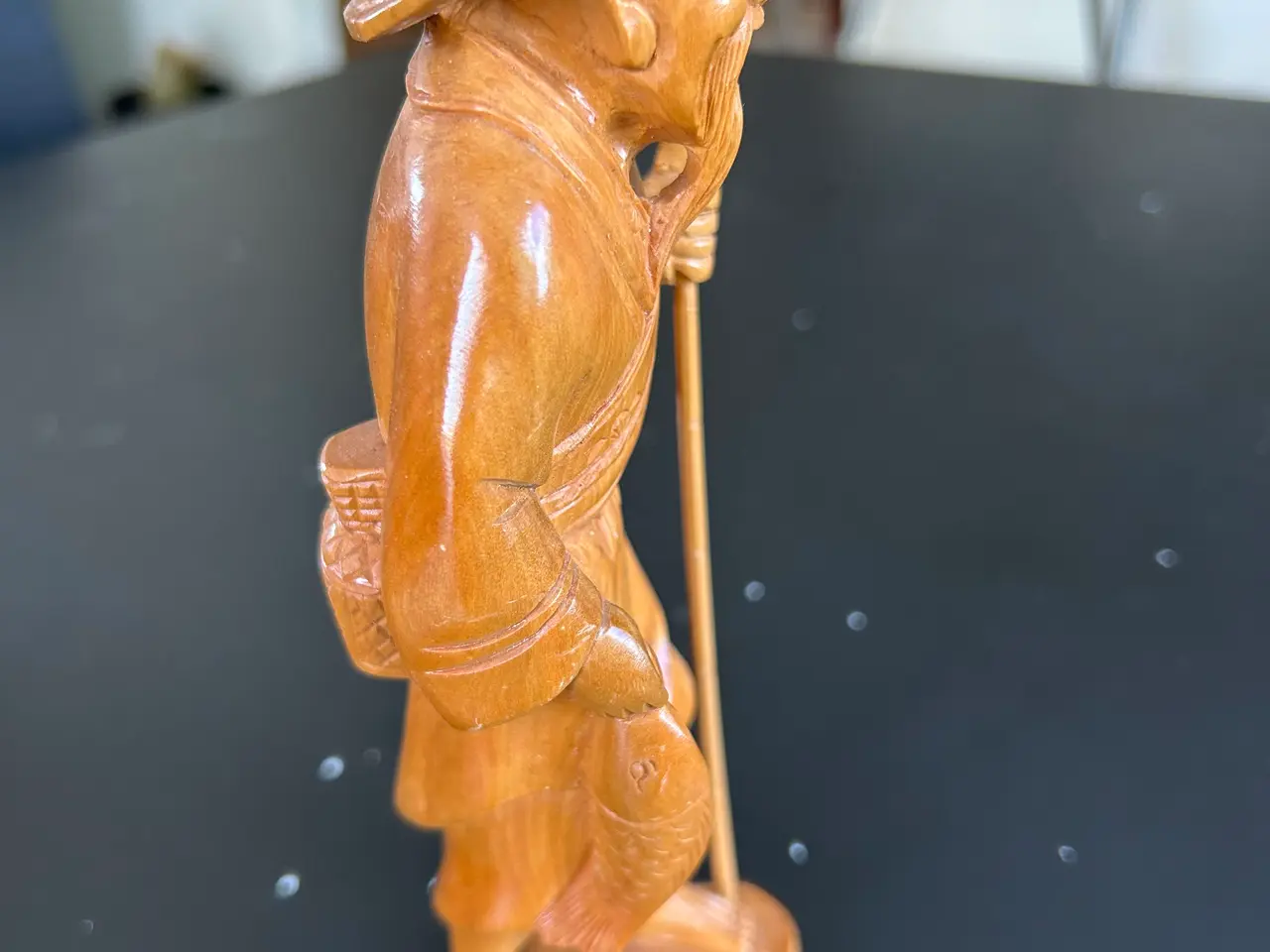 Billede 2 - Vintage håndskåret kinesisk træfigur