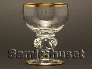 Gisselfeld m. guldkant Likørglas, lille. H:74 mm.