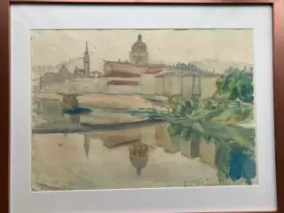 Eli Rasmussen, akvarel, Firenze,