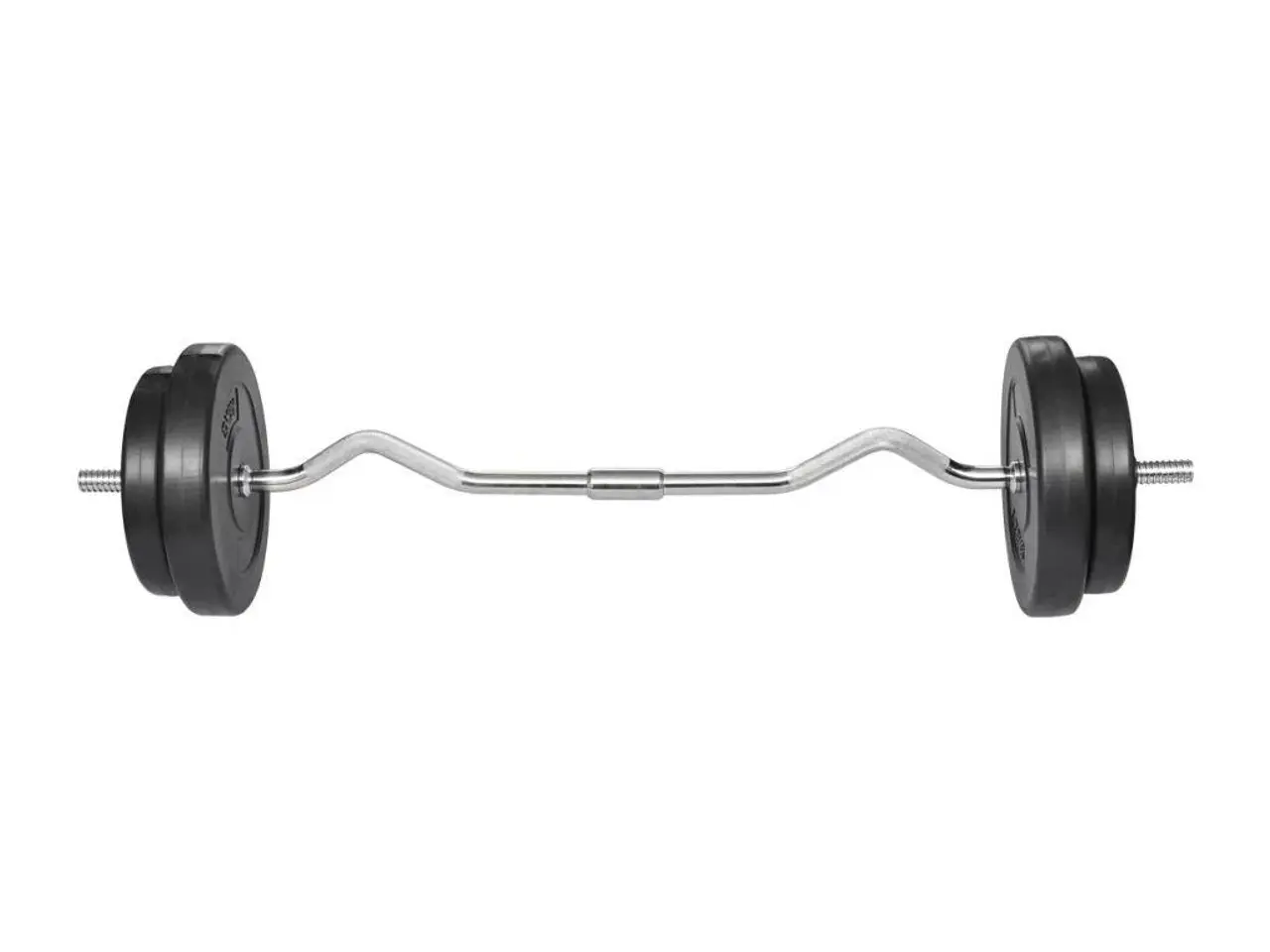 Billede 1 - Curlstang med vægte 30 kg - EZ curlstang 120 cm med skiver