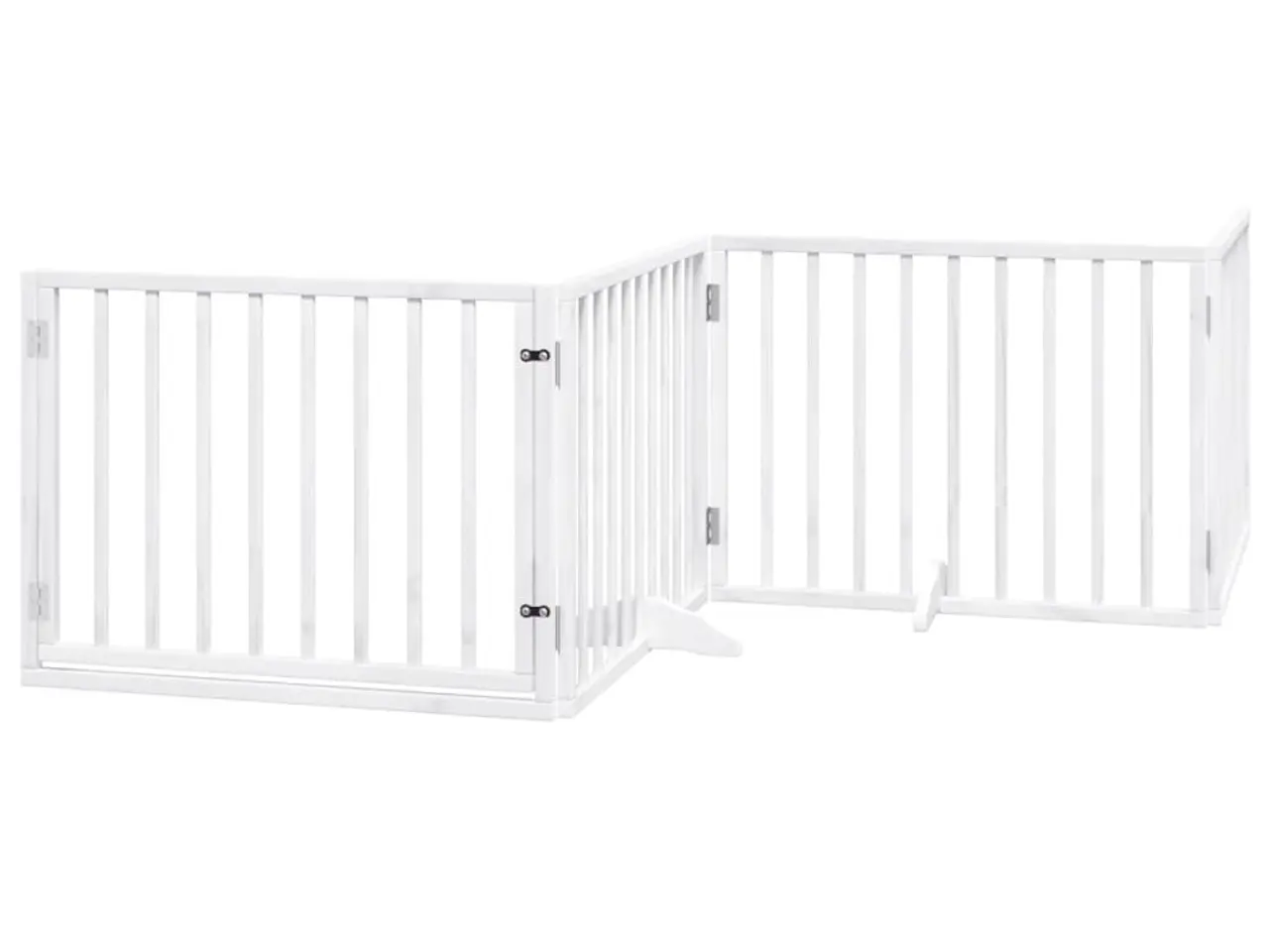 Billede 2 - Hundelåge med dør 4 paneler 320 cm foldbar hvid