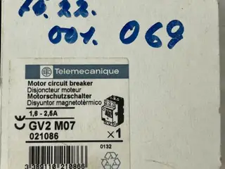 Telemecanique GV2M07 Motor automatsikring Manual