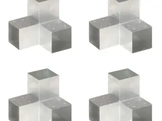 Stolpebeslag Y-form 4 stk. - 101×101 mm, galvaniseret metal