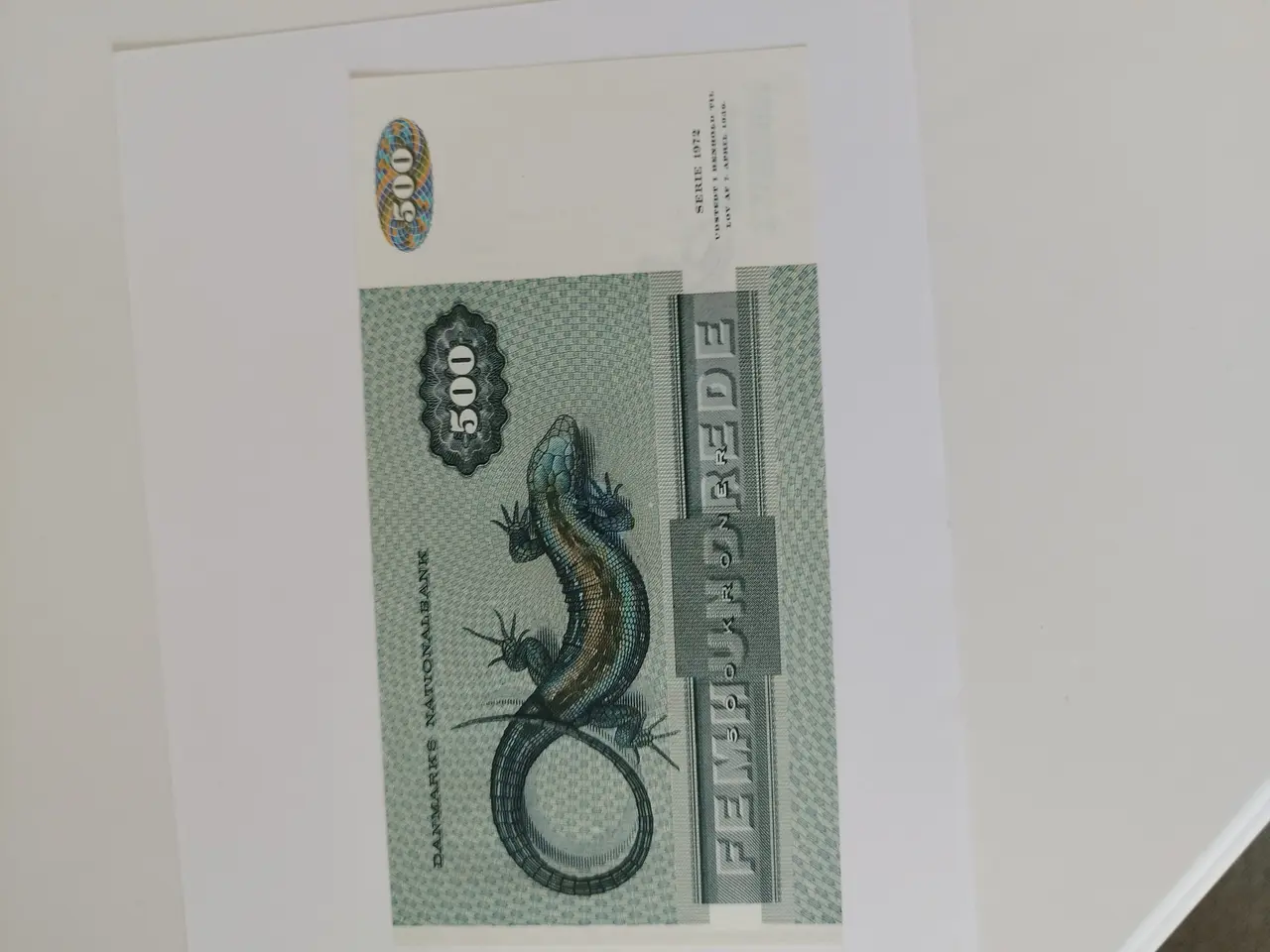 Billede 2 - 500 kr. Firben. Bankfrisk