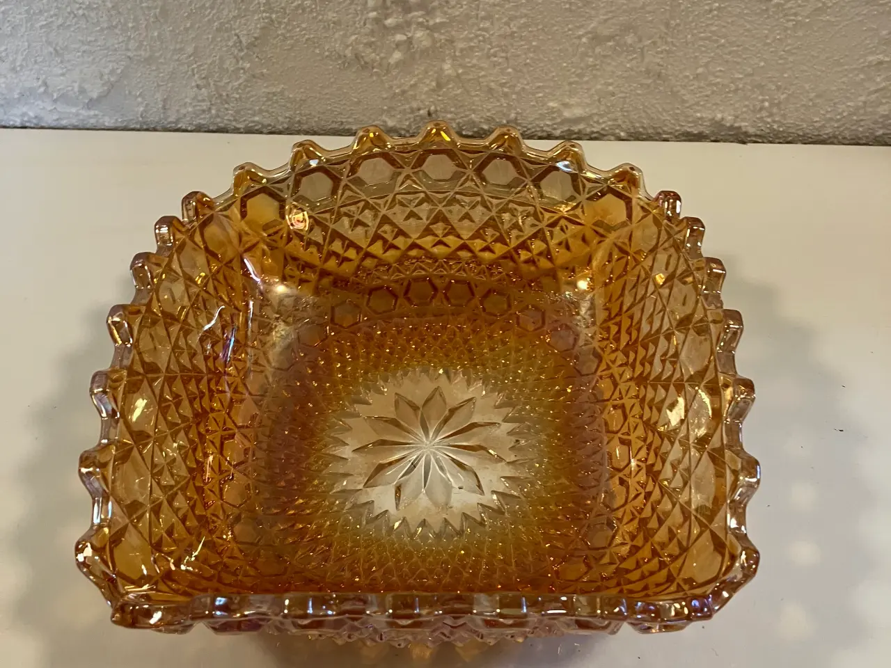 Billede 2 - Ravfarvet glasskål