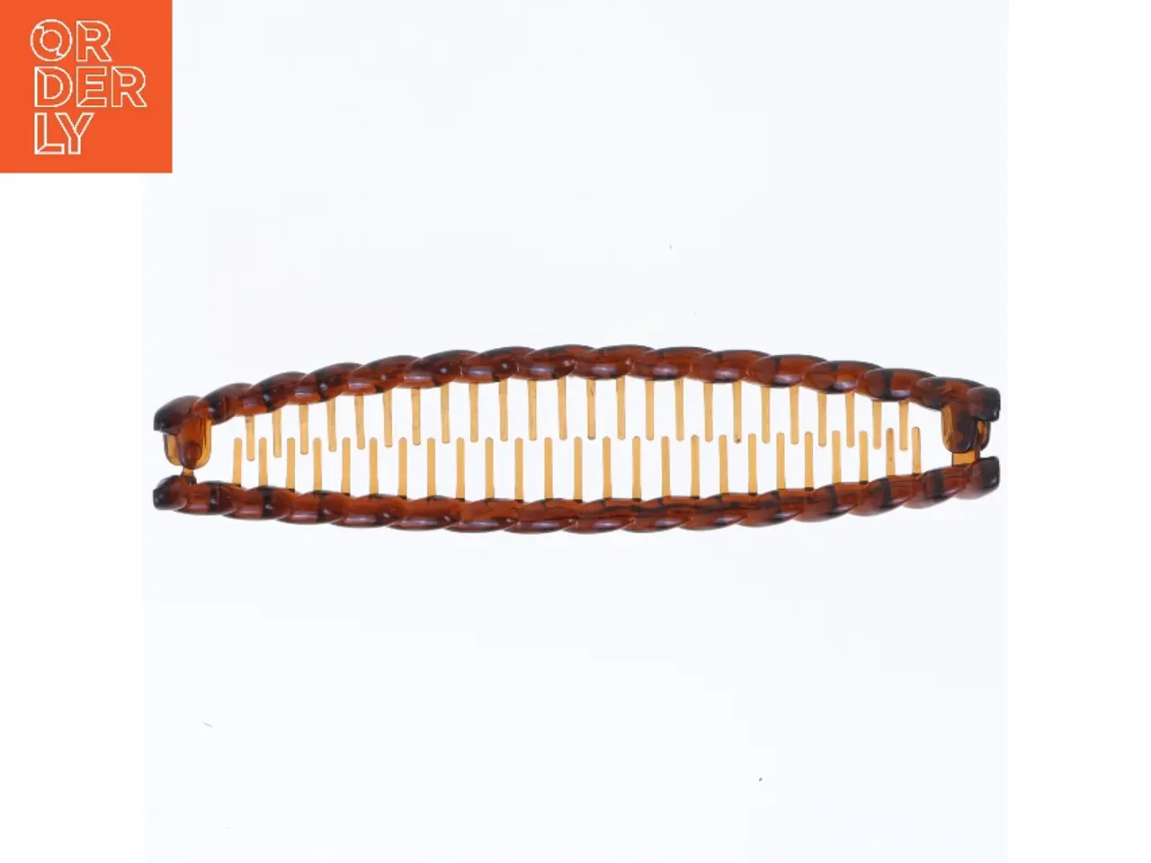Billede 2 - Brun plast hårbøjle med takker (str. 15x2,5 cm)