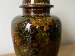 Cloisonne låg krukke